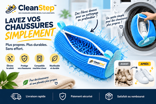 CleanStep™ — Le sac de lavage qui protège et nettoie vos chaussures en profondeur. - CleanStep™
