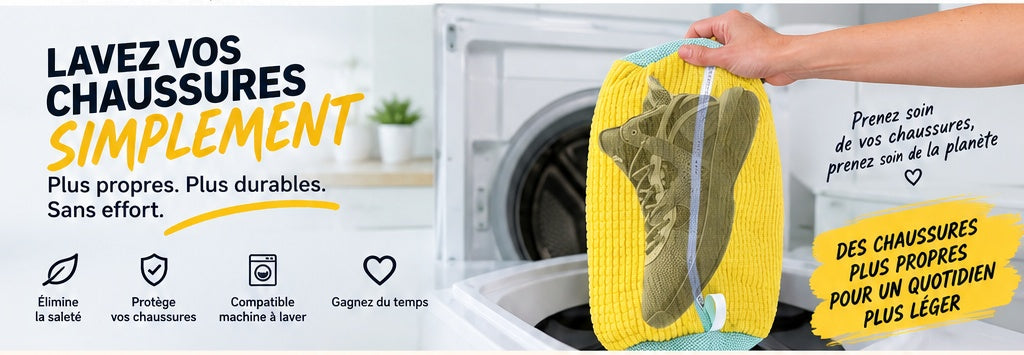 CleanStep™ — Le sac de lavage qui protège et nettoie vos chaussures en profondeur.