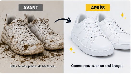 CleanStep™ — Le sac de lavage qui protège et nettoie vos chaussures en profondeur.